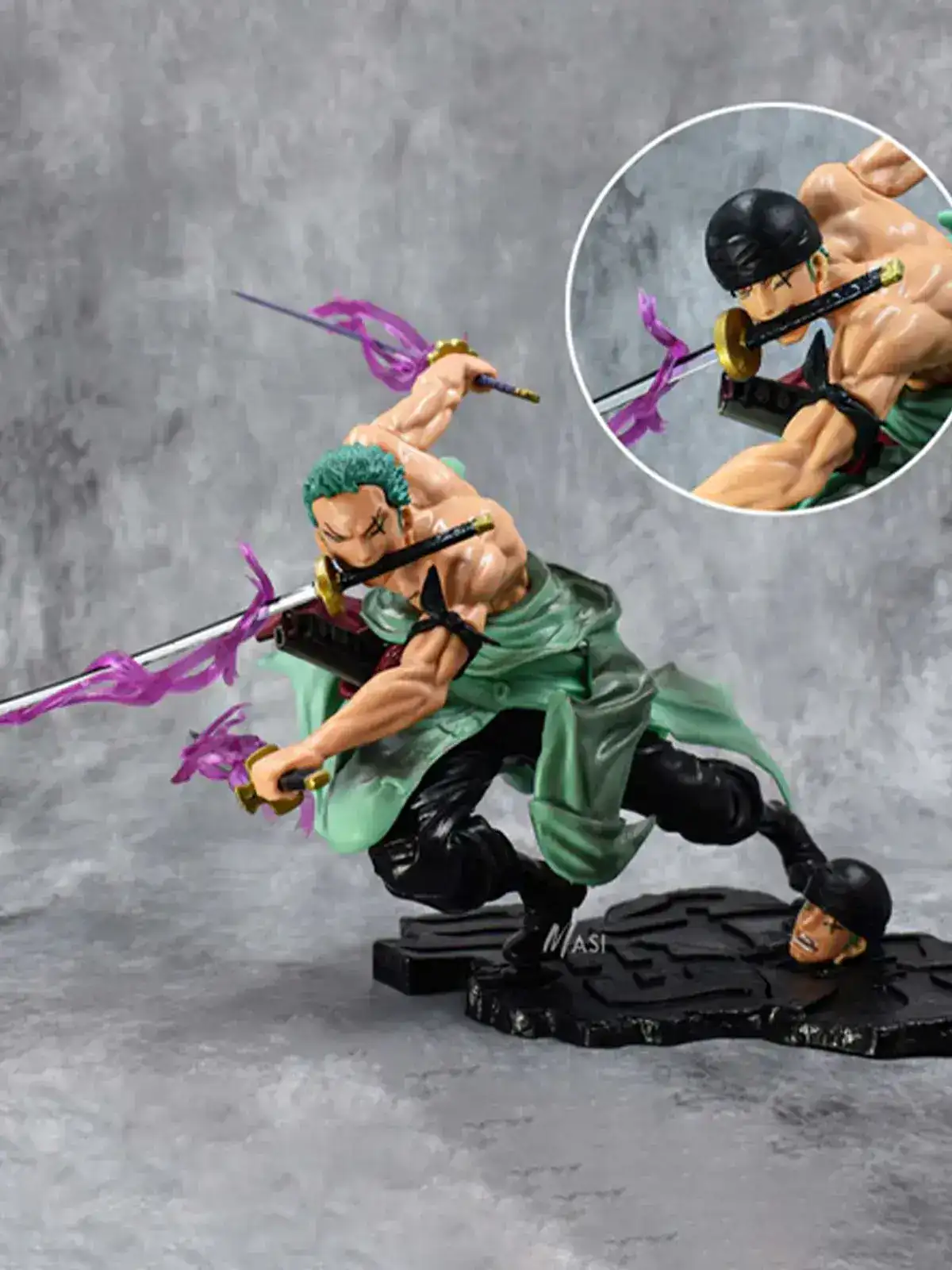 Roronoa Zoro Action Figure With 3 Swords & 2 Heads - One Piece