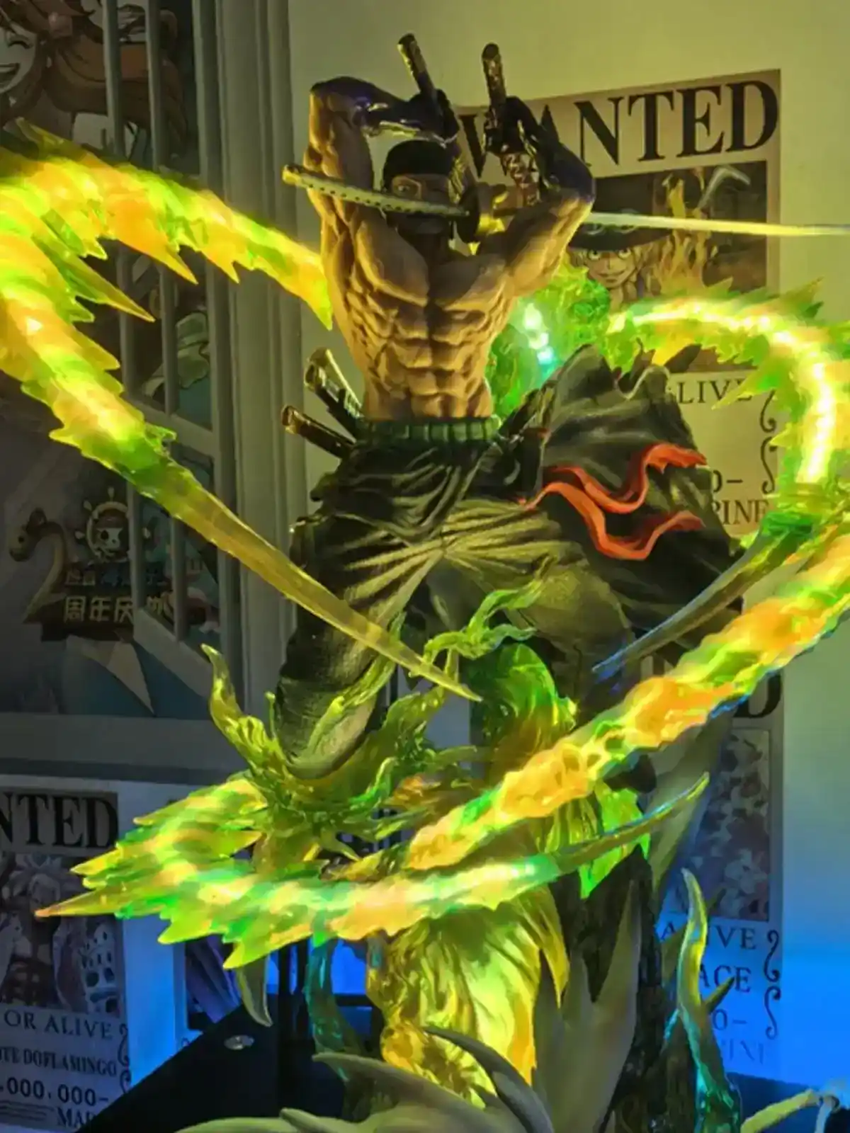 Zoro 3-Sword Style LED Action Figure – Savage Aura Unleashed!