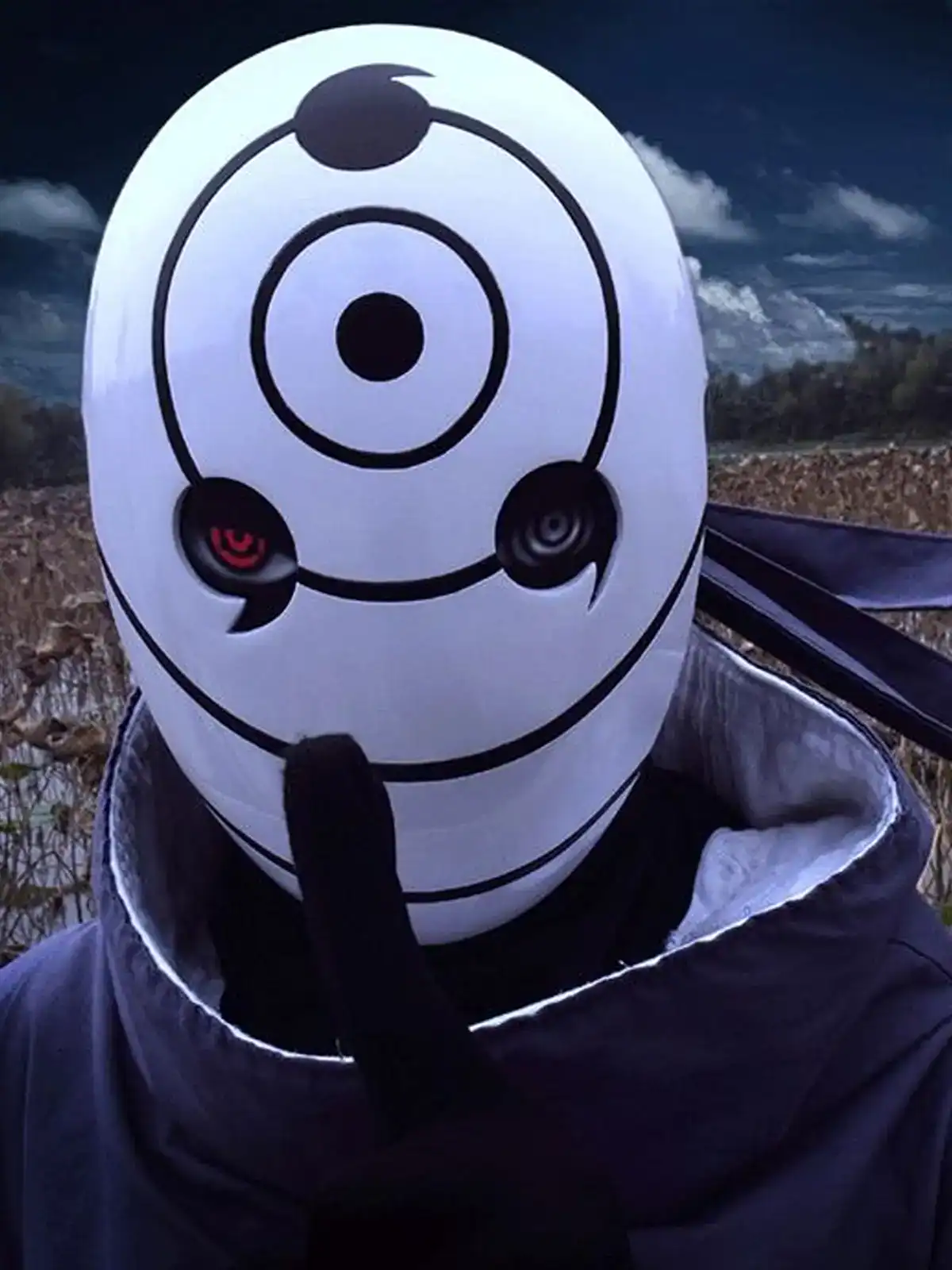 3D Printed White Rinnegan/Sharingan Mask (Tobi/Obito Inspired)