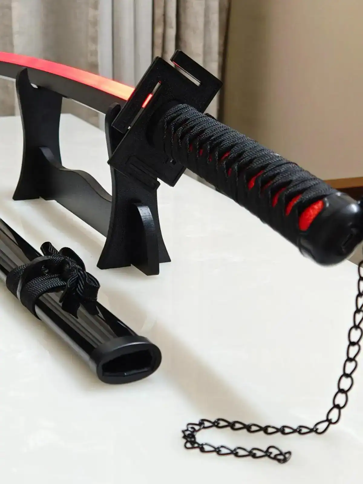 Bleach Bankai LED Wooden Katana – Red Glowing Anime Sword Replica