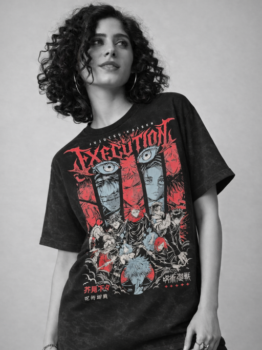 Anime Inspired Graphic T-Shirt – Unisex Cotton Oversized Tee