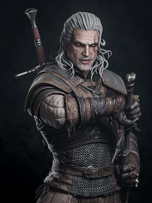 Geralt of Rivia The Witcher 1/6 Scale Resin Statue by BAKA Studios – Premium Collector Edition