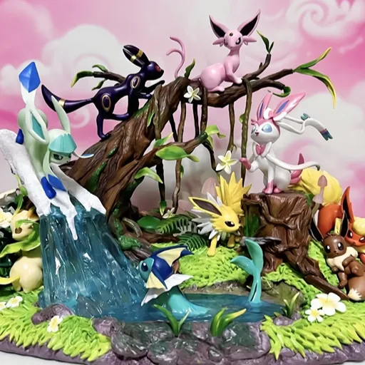 Pokémon Eevee Evolution Family Statue – Eevee & Eeveelutions Collectible PVC Display Figure