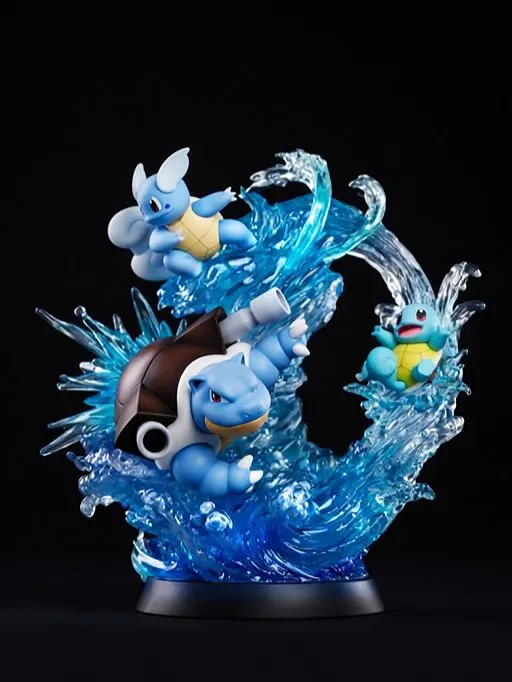 Pokémon Blastoise Evolution Statue – Squirtle Wartortle Blastoise Water-Type Collectible Figure