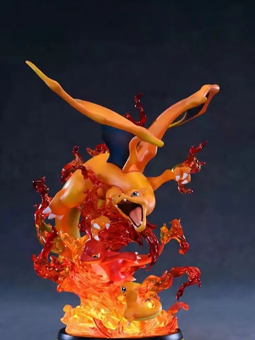 Pokémon Charmander Evolution Statue – Charmander Charmeleon Charizard Fire-Type Collectible Figure