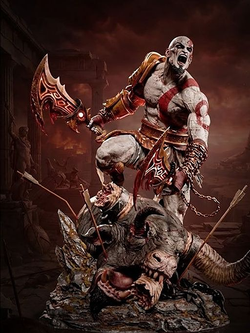 Kratos God of War 3D Printed Resin Statue by BAKA Studios – Spartan Rage Collector Edition