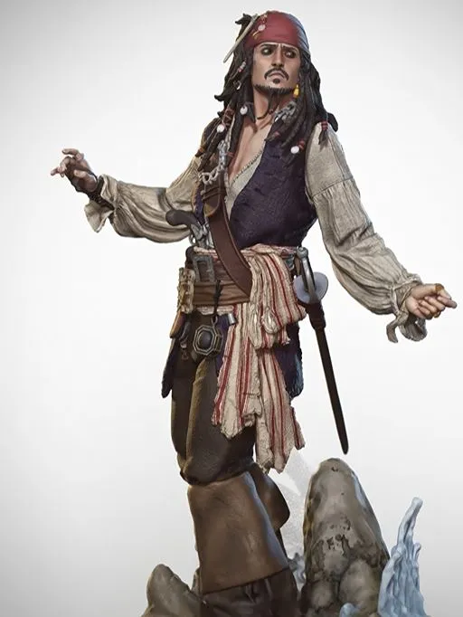 Jack Sparrow - Pirates of the Caribbean 1/6 Scale 3d printed Resin Statue by BAKA Studio – Premium Collector Edition