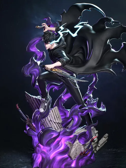 Sung Jin-Woo Solo Leveling 3D Printed Resin Statue by BAKA Studios – Shadow Monarch Collector Edition