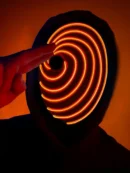 LED Swirl Anime Mask - Light-Up Obito/Kamui Cosplay EL Wire Mask