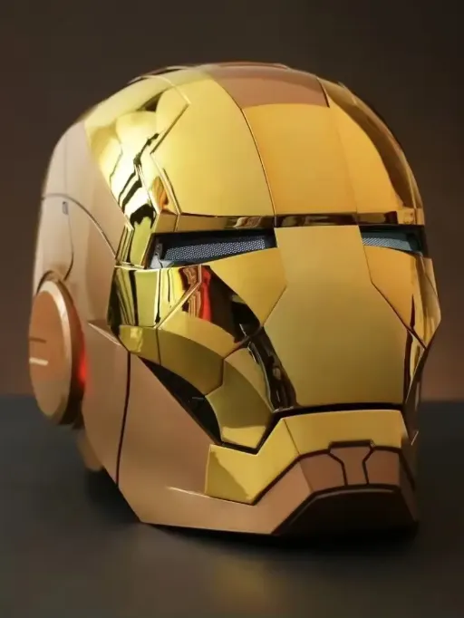 Iron Man Mark 5 gold Helmet with Touch & Voice Control | Wearable Smart Helmet