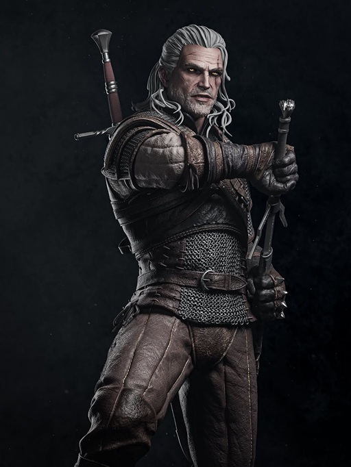 Geralt of Rivia The Witcher 1/6 Scale Resin Statue by BAKA Studios – Premium Collector Edition - Image 6