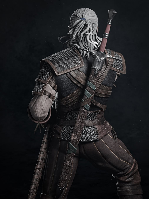 Geralt of Rivia The Witcher 1/6 Scale Resin Statue by BAKA Studios – Premium Collector Edition - Image 4