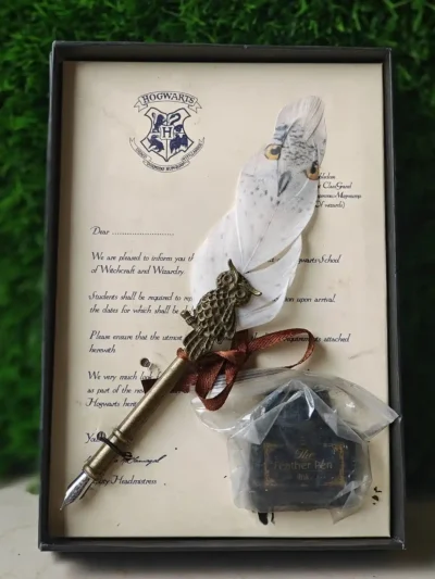 exquisite Harry Potter Feather Quill Pen and Ink Set