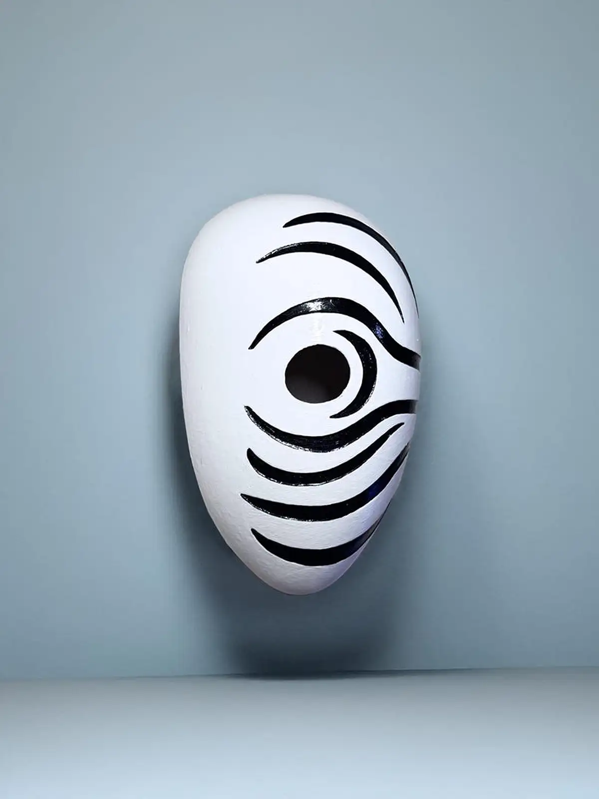 3D Printed White Striped Mask - Image 3