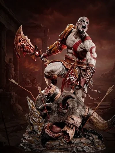 Kratos God of War 3D Printed Resin Statue by BAKA Studios – Spartan Rage Collector Edition