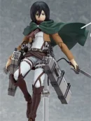 Attack on Titan Mikasa Ackerman Figma Action Figure – Poseable Collectible with 3D Maneuver Gear & Cloak