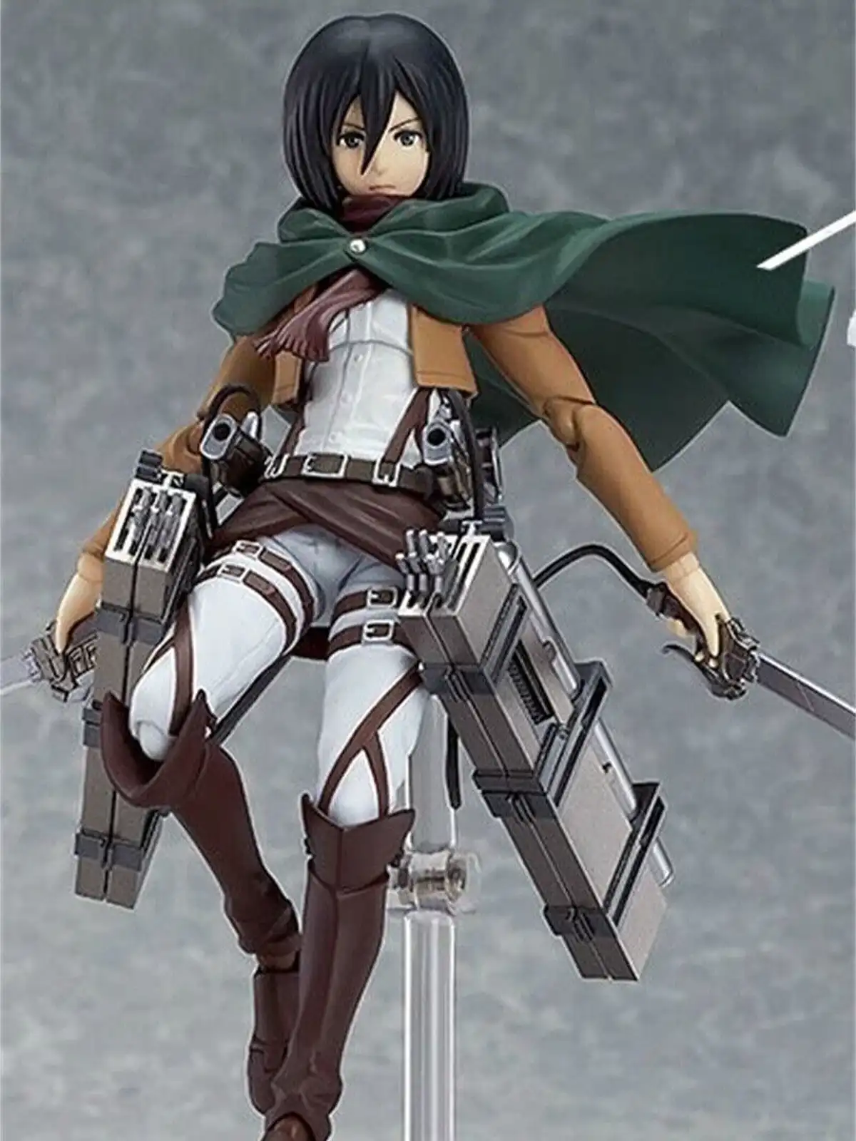 Attack on Titan Mikasa Ackerman Figma Action Figure – Poseable Collectible with 3D Maneuver Gear & Cloak