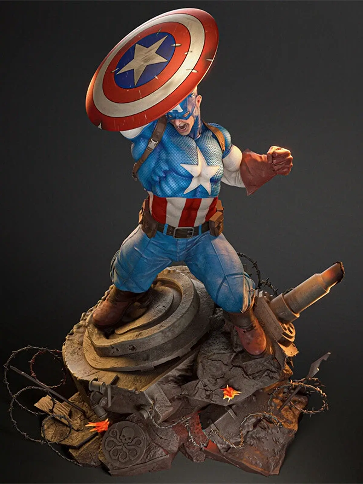 Captain America Resin Statue (1/6 Scale) | Baka Studios - Image 5