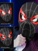 LED Miles Morales Spider-Man Mask with Remote Control – Stealth Suit Edition