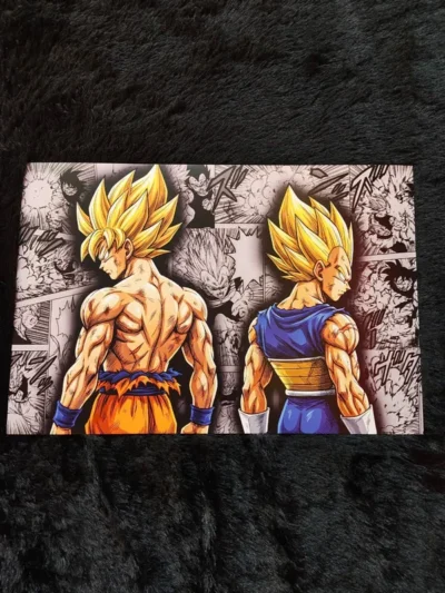 Goku & Vegeta Super Saiyan - Dragon Ball Z Manga Style Poster