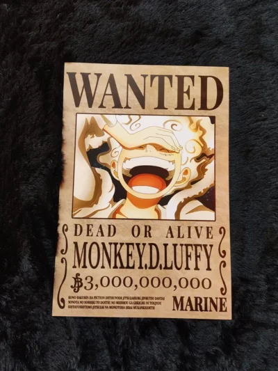 luffy gear 5 wanted poster product photo