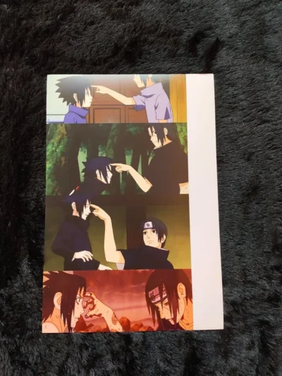 Sasuke and Itachi Forehead Poke - Naruto Anime Poster