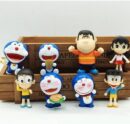 Doremon 8Pcs Set Miniature Action Figure 8Cm