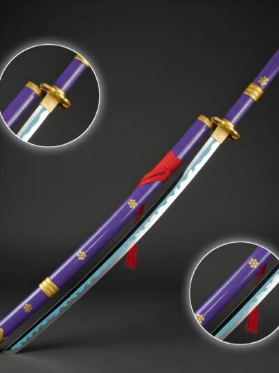 Zoro Purple Enma Wooden Katana - angle 2