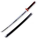 Tanjiro Fire Silver Blade White Katana 104cm