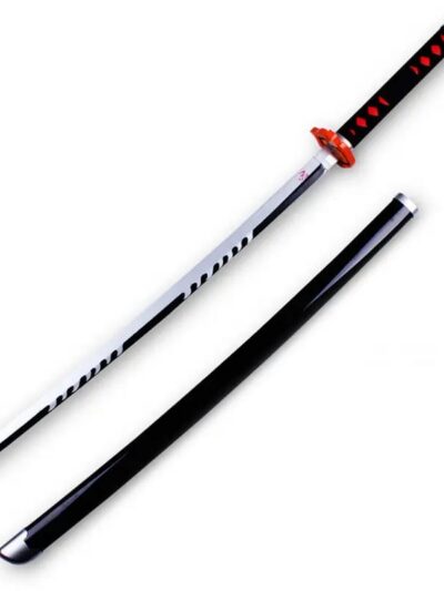 Tanjiro Silver Katana - Tanjiro Fire Silver Blade White Katana 104cm