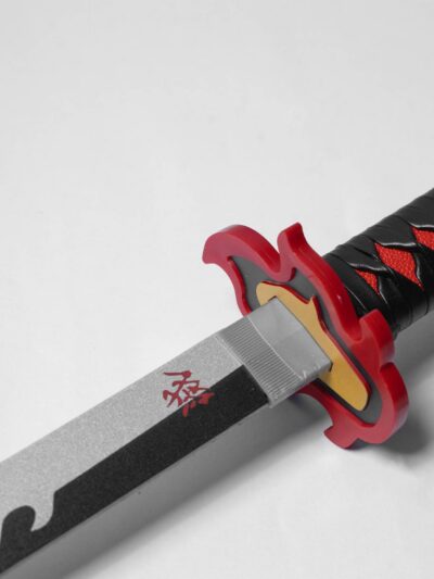 Tanjiro Fire Silver Blade White Katana 104cm