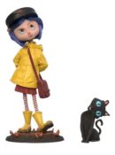 Coraline Statue - Coraline 18cm Collectible Statue with Cat Companion