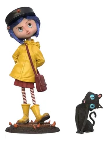 Coraline Statue - Coraline 18cm Collectible Statue with Cat Companion