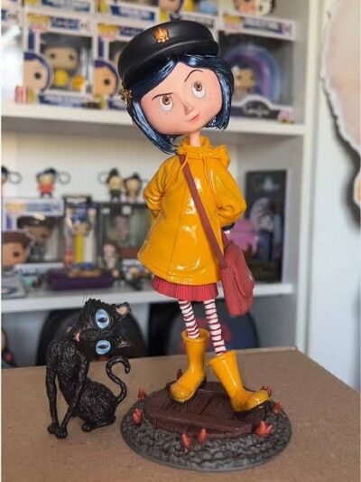 Coraline 18cm Collectible Statue with Cat Companion