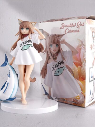Beautiful Girl Catmaid Figure with Big Fish