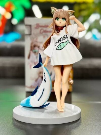 Beautiful Girl Catmaid figure with big fish