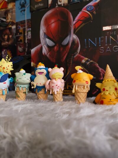 Pokemon Ice Cream Cone Figures Set - 8 Piece Mini Collectible Set