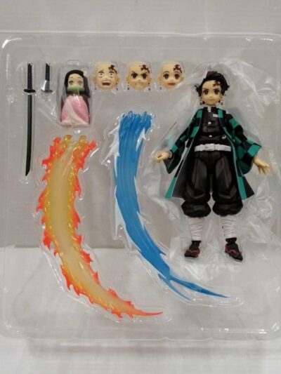 Tanjiro Kamado Action Figure - Demon Slayer with Nezuko & Breathing Effects