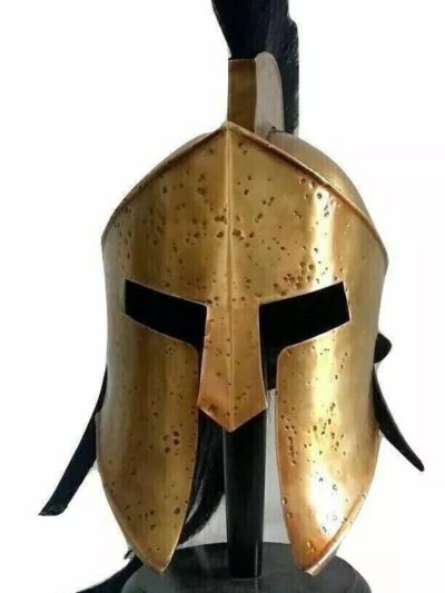 Spartan Warrior Helmet Replica - 300 Movie Style Display Piece with Stand