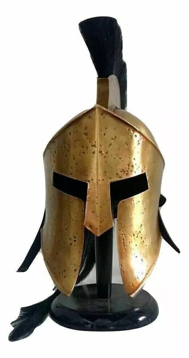 Spartan Warrior Helmet Replica - 300 Movie Style Display Piece with Stand