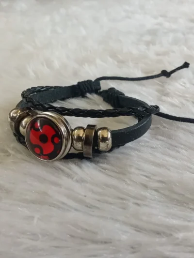 sharingan charm leather bracelet product photo