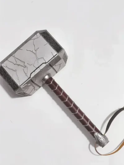 Thunderbolt Thor hammer 45cm foam cosplay prop with cracked lightning effect and wrist strap